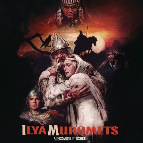 Ilya Muromets depicted in mythic art as a legendary warrior symbolizing strength and heroic valor.