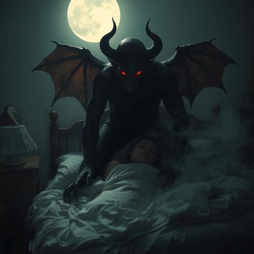 Incubus depicted as a shadowy supernatural being embodying temptation, mystery, and dark desire
