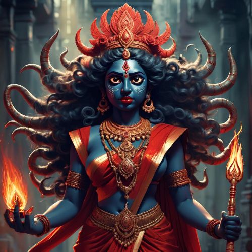 "Kaliamman, the fierce village guardian goddess of South India."