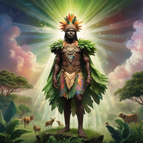 Kilima depicted in vibrant art as a serene mountain spirit embodying strength, growth, and natural harmony.