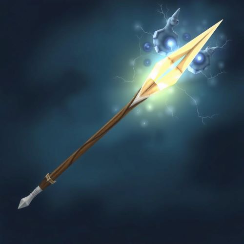 Kiviuq's Spear depicted in mythic art as a legendary spear symbolizing heroism, strength, and protection.