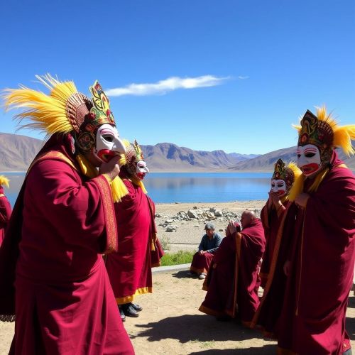 "Korzok Gustor festival, a vibrant Buddhist celebration with sacred rituals in Ladakh."
