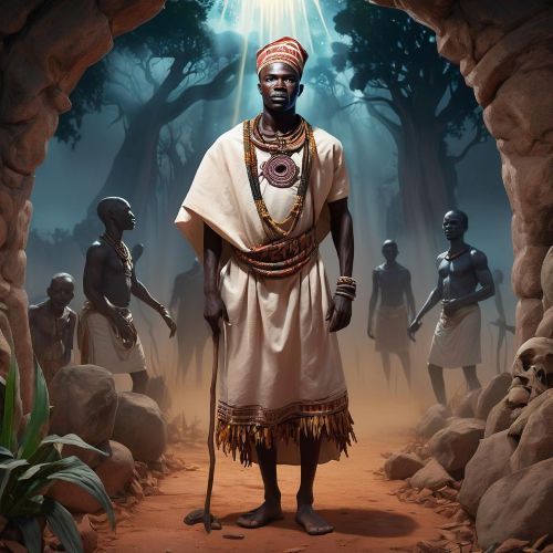 Kwase Benefo depicted as a sacred feminine figure symbolizing fertility, womanhood, and ancestral strength