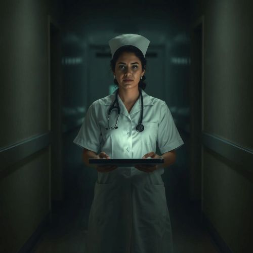 a ghostly Latina nurse, the La Planchada, with a perfectly ironed white uniform, glowing faintly.