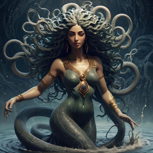 an image of Lahamu, the primordial goddess from Babylonian mythology.
