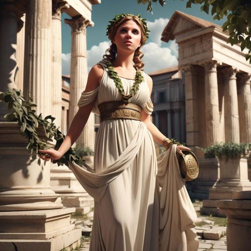 Laverna depicted in dark mythic art as the cunning goddess of thieves and secrecy, shrouded in shadow.