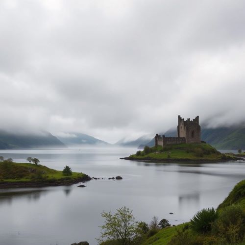 Loch Ness Monster depicted in mythic art as a mysterious aquatic creature symbolizing folklore, mystery, and the unknown depths.