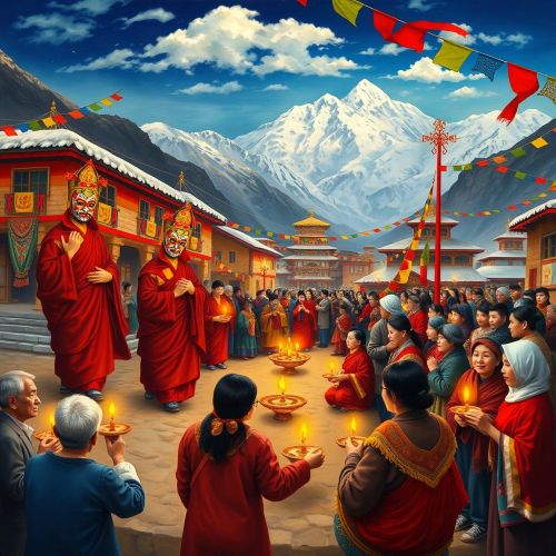 Losar, The Tibetan New Year being celebrated in the Himalayas