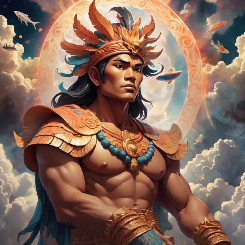 Lumabat_ depicted in mythic art as a legendary figure symbolizing ancestral power and ancient lore_
