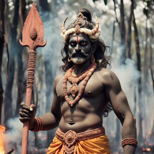 an image of Sudalai Madan, the South Indian guardian deity.