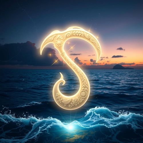 Manaiakalani depicted in mythic art as a sacred canoe symbolizing celestial navigation and ancestral legend.