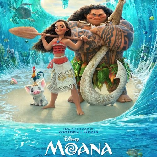 Moana depicted in mythic art as a brave ocean voyager symbolizing destiny, courage, and connection to the sea.
