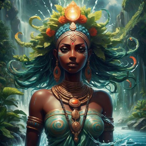 Mwari depicted in serene art as a supreme creator deity embodying life, harmony, and spiritual guidance.
