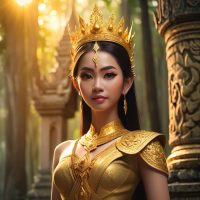 Nang Sida from Thai mythology&mdash;graceful royal woman in traditional Thai attire
