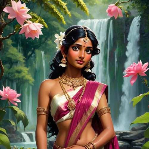Image of the Hindu goddess of love and passion, Rati, embodying desire and beauty.