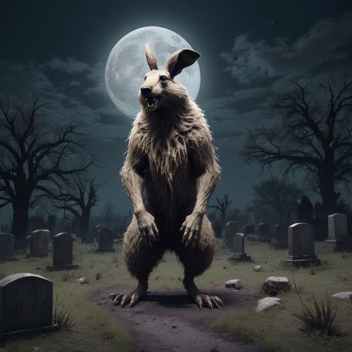 Rompo depicted in mythic art as a mysterious forest creature from Japanese folklore.