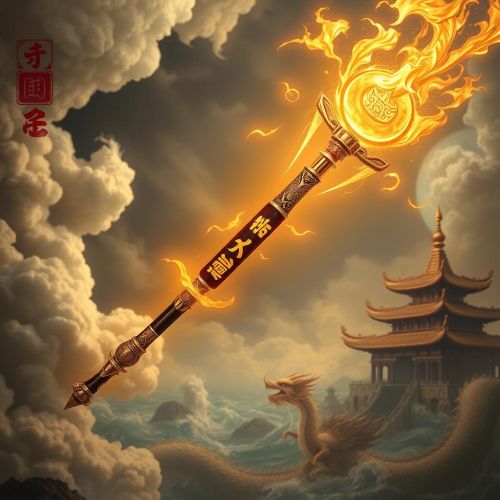 Ruyi Jingu Bang depicted as a legendary magical staff symbolizing immense power, control, and divine authority