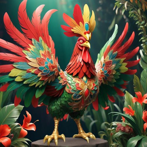 Sarimanok_ depicted in vibrant art as a legendary bird symbolizing luck, prosperity, and cultural heritage.