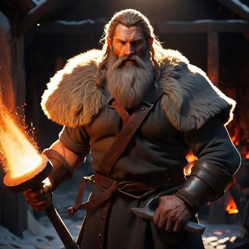 Image of the Slavic god of fire and blacksmithing Svarog