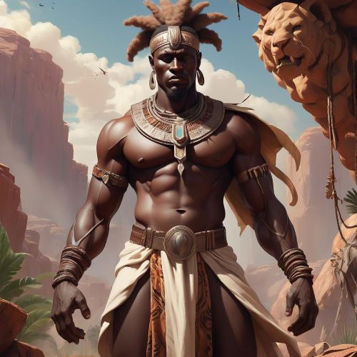 Tiurakh depicted in stylized art as a majestic forest guardian symbolizing wealth, growth, and prosperity.