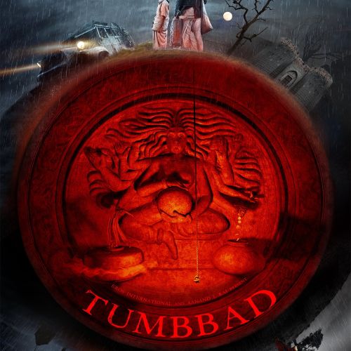 Tumbaad portrayed in dark mythic art as an eerie tale of greed, curses, and forbidden wealth.