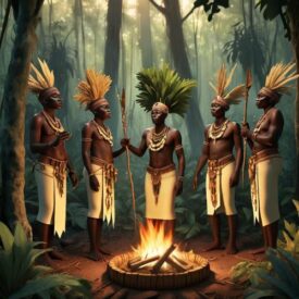 Mythlok - Twa_ Twa depicted as an ancestral cultural presence symbolizing deep forest heritage and ancient tradition