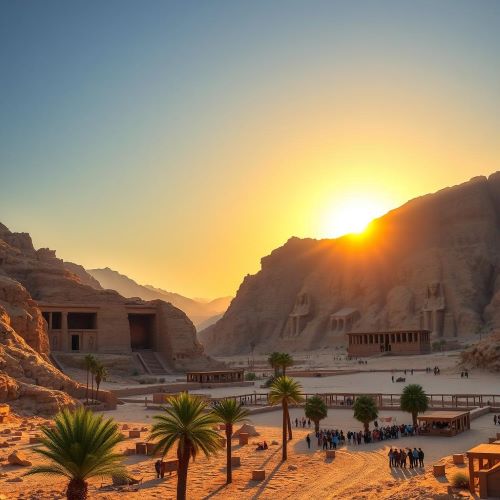 Valley of Kings depicted in dramatic art as a majestic burial landscape symbolizing ancient royalty, mystery, and eternal legacy.