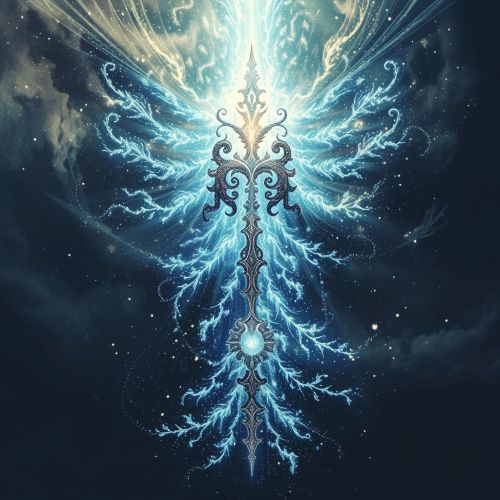 Varunastra depicted as a divine water-forged weapon radiating fluid power, cosmic authority, and controlled destruction