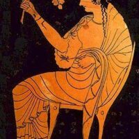 Vesta depicted in detailed pottery art as the Roman goddess of hearth and home, symbolizing warmth, family, and sacred fire.