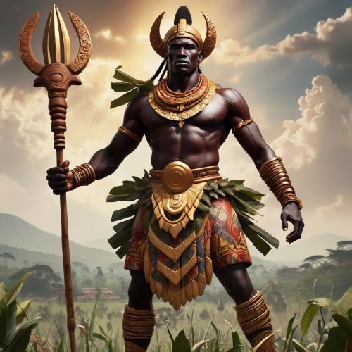 Wanema_ depicted in mythic art as a mysterious ancestral figure symbolizing ancient power and spiritual presence.