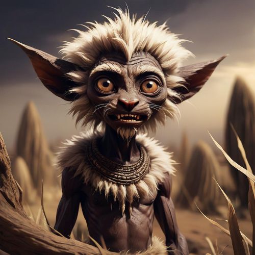 Mythical creature Zankallala, the tiny monster of folklore.