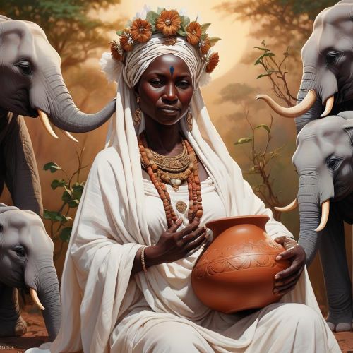 Image of the ancient supreme creator deity Nana Buluku from West African mythology.