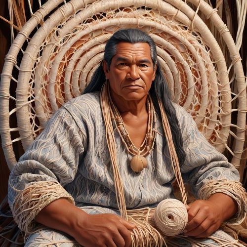 Image of Nareau, the creator god of Micronesian mythology, depicted as a cosmic architect shaping the heavens and earth.
