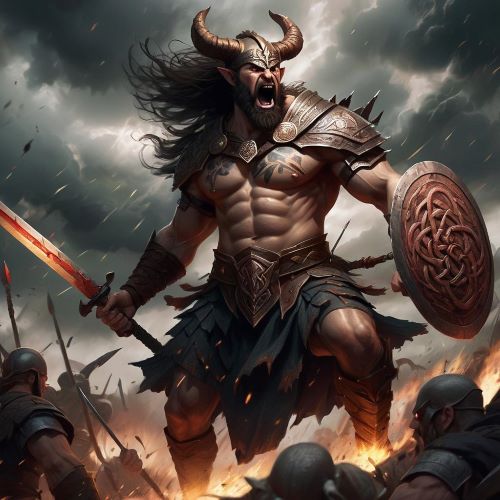 Image of Neit, the ancient Egyptian goddess of war and hunting, depicted with a protective and fierce presence