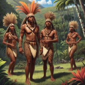 New Caledonian_ Images of Tribe representing New Caledonian mythology