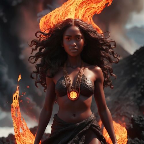 Image of the Hawaiian goddess of fire, volcanoes, and creation, Pele