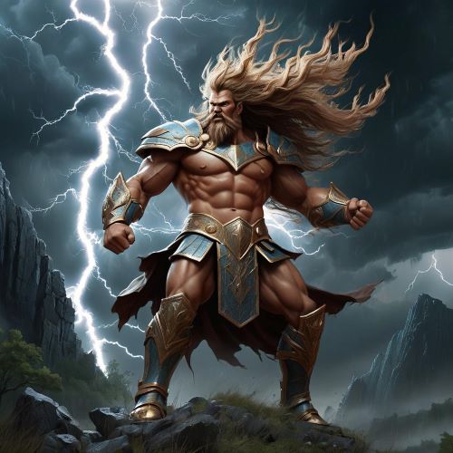 Image of Perkūnas, the fierce Baltic god of thunder, storms, and protection