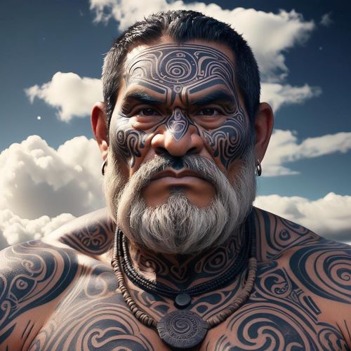 Image of Ranginui, the sky father of Māori mythology, representing creation and cosmic connection.