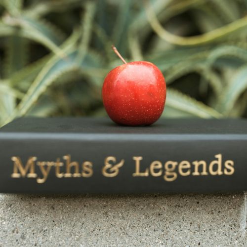 Apple on a book