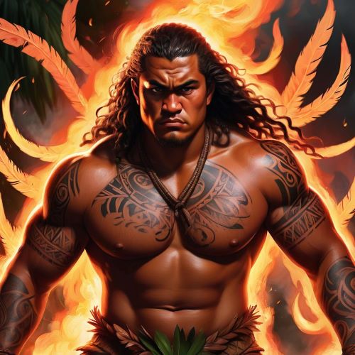 Image of Ti'ti'i, the trickster hero of Polynesian folklore known for his cleverness and cunning adventures.