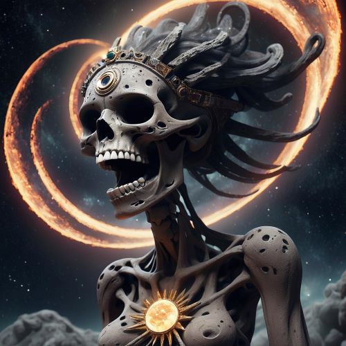 Image of the fearsome Aztec star demon Tzitzimitl associated with darkness and celestial danger