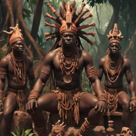 Vodun_ Image of the spiritual and mystical deity of West African Vodun, embodying ancestral wisdom and ritual power