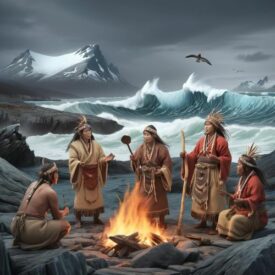 Yamana_ A cultural image from South America representing Fuegian mythology