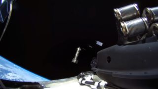 Starship's Ship upper stage deploys Starlink V3 satellites during its first-ever orbital flight on Sept. 28, 2026.