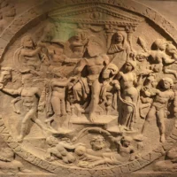 Mythlok - Caelus carving Caelus depicted in intricate carving art as the sky god embodying vastness, cosmic order, and celestial authority.